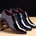 Men's Floral Lace-Up Derby Shoes in Blue
