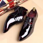 Men's Floral Lace-Up Derby Shoes in Blue
