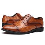 Stylish Men's Brown Lace-Up Dress Shoes, Size 10