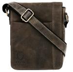 Vintage Dark Brown Leather Crossbody Messenger Bag