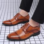 Stylish Men's Brown Lace-Up Dress Shoes, Size 10