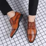 Stylish Men's Brown Lace-Up Dress Shoes, Size 10