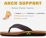 Men's Waterproof Leather Flip Flops with Arch Support