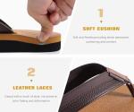 Men's Waterproof Leather Flip Flops with Arch Support
