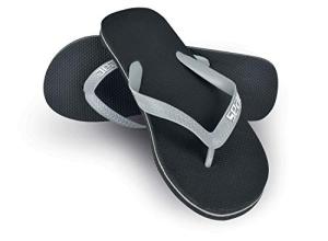 SEAC Unisex Ohau Rubber Flip Flops in Black Grey