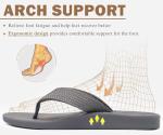Men's Comfortable Arch Support Flip Flops - Grey
