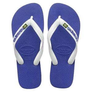 Havaianas Brasil Logo Flip-Flops in Navy Blue
