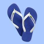 Havaianas Brasil Logo Flip-Flops in Navy Blue