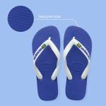 Havaianas Brasil Logo Flip-Flops in Navy Blue