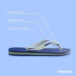 Havaianas Brasil Logo Flip-Flops in Navy Blue