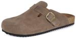 Men's Dark Brown Suede Slip-On Clogs