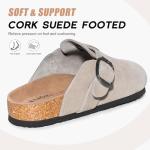 Men's Suede Clogs with Arch Support - Taupe 10.5