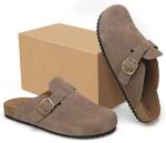 Men's Dark Brown Suede Slip-On Clogs