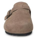 Soft Suede Clogs with Cork Footbed, Dark Brown