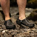 Men's Lightweight Ventilated Black Clogs - Size 10