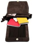 Vintage Dark Brown Leather Crossbody Messenger Bag
