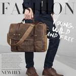 Men's Waterproof Canvas Messenger Bag for Laptops