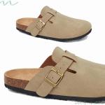 Men's Faux Suede Clogs with Cork Footbed
