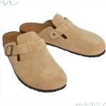 Men's Faux Suede Clogs with Cork Footbed