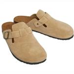 Men's Faux Suede Clogs with Cork Footbed