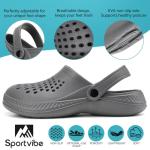 Sportvibe Men's Non-Slip Summer Clogs - Grey