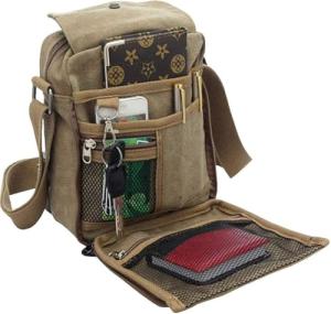 Men's Vintage Canvas Messenger Crossbody Bag