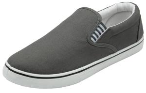 DUNLOP Men's Grey Slip-On Canvas Boat Shoes
