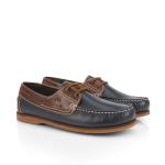 Navy Casual Leather Boat Shoes for Men