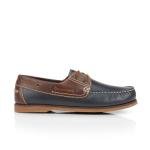 Navy Casual Leather Boat Shoes for Men