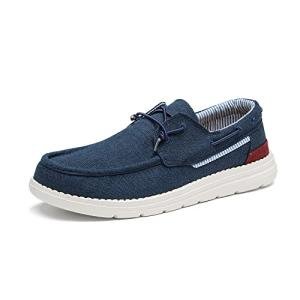 Bruno Marc Men's Navy Canvas Slip-on Loafers
