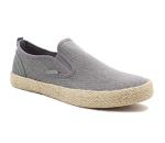 Men's Grey Canvas Slip-On Boat Shoes