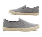 Men's Grey Canvas Slip-On Boat Shoes