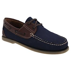 Boys' Navy and Brown DEK Boat Shoes, Size 9