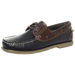 Boys' Navy and Brown DEK Boat Shoes, Size 9