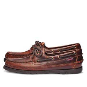 Sebago Brown Waxed Men's Boat Shoes, Size 11