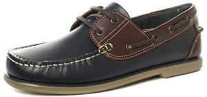 Boys' Navy Blue and Brown Boat Shoes