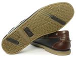 Boys' Navy Blue and Brown Boat Shoes