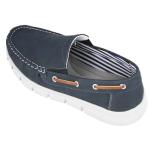 Navy Slip-On Faux Leather Boat Loafers for Men