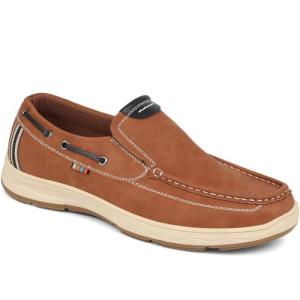Tan Slip-On Boat Shoes for Men - Size 10