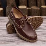 Men's Classic Brown Leather Boat Shoes