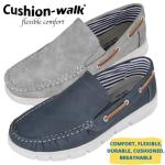 Navy Slip-On Faux Leather Boat Loafers for Men