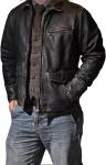 Men's Genuine Lambskin Distressed Black Leather Jacket