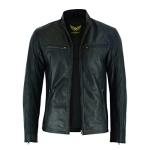 Men's Lambskin Leather Biker Jacket with Pockets