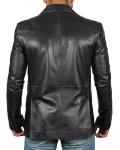 Men's Black & Brown Lambskin Leather Blazer