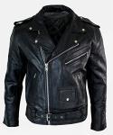 Men's Black Real Leather Biker Jacket