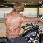 Men's Distressed Tan Leather Cafe Racer Jacket
