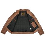 Men's Distressed Tan Leather Cafe Racer Jacket