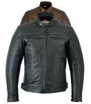 Texpeed Men's Leather Motorcycle Jacket with CE Armor