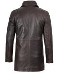 Men's Brown Distressed Leather Quarter Length Jacket
