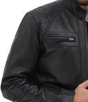 Men's Quilted Lambskin Leather Biker Jacket